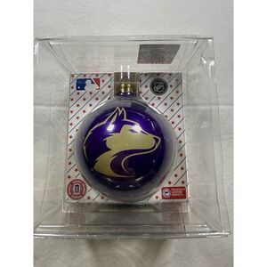 Washington Huskies NCAA Sports Collectors Series Purple Glass Ball Ornament New